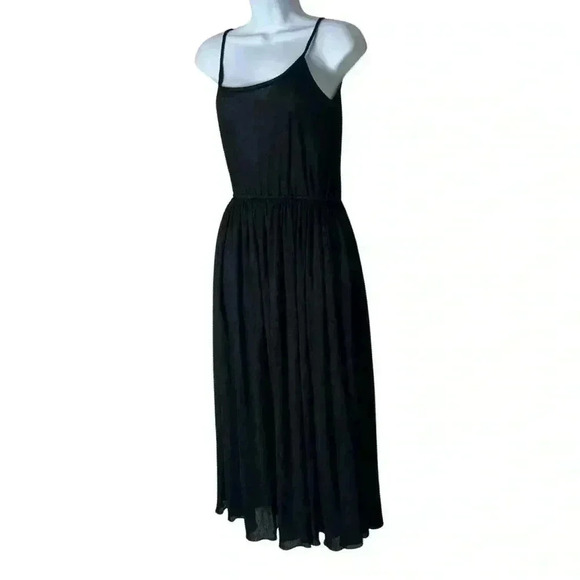 Vintage 70s Clovis Ruffin Black Sleeveless Midi Dress Ruffinwear - Picture 3 of 9
